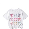 image:imageRoseSeek Girls Bow Graphic Tees Crew Neck Short Sleeve Summer T Shirts Preppy Cute Clothes for GirlsWhite With Bow