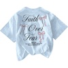 image:imageRoseSeek Girls Bowknot Letter Graphic Tshirt Short Sleeve Crew Neck Cute Summer Tee TopsBlue
