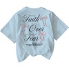 image:imageRoseSeek Girls Bowknot Letter Graphic Tshirt Short Sleeve Crew Neck Cute Summer Tee TopsLight Blue