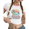 image:imageRoseSeek Girls Cherry Bow Crop Shirts Cute Short Sleeve Graphic Tees Summer Crew Neck Tight T ShirtMix White