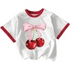 image:imageRoseSeek Girls Cherry Shirt Short Sleeve Colorblock Graphic Tees Cute Summer Shirts Y2k Aesthetic ClothesMulti White
