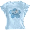 image:imageRoseSeek Girls Floral Hibiscus Graphic Tees Y2K Short Sleeve Crew Neck Casual Summer Tight ShirtBlue