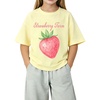 image:imageRoseSeek Girls Graphic Drop Shoulder Star Print Tee Tops Short Sleeve Crew Neck Summer ShirtsYellow