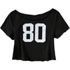 image:imageRoseSeek Girls Graphic Tees Off The Shoulder Tops Short Sleeve Jersey Shirts Y2K Crop TopsNumber Black