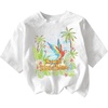 image:imageRoseSeek Girls Graphic Tees Short Sleeve Bow Print Tee Tops Crew Neck Drop Shoulder Casual Summer T ShirtsWhite and Green