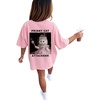 image:imageRoseSeek Girls Letter Animal Graphic Tees Short Sleeve Crewneck T Shirts Oversized Vacation Summer TopsCat Pink