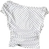 image:imageRoseSeek Girls Polka Dots Off The Shoulder T Shirts Cute Crop Tops Summer TopsBlack and White
