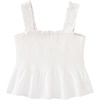 image:imageRoseSeek Girls Shirred Frill Flared Tank Top Sleeveless Slim Fit Summer Crop TopsWhite