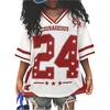 image:imageRoseSeek Girls Y2K Mesh Oversized Jersey Tops Number Star Graphic Tees Vintage V Neck T ShirtsRed