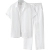 image:imageRoseSeek Mens 2 Piece Linen Sets Short Sleeve Button Down Shirts Drawstring High Waisted Pants Vacation OutfitsWhite
