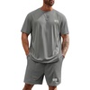 image:imageRoseSeek Mens Big and Tall Shorts Set Short Sleeve T Shirt and Track Shorts Clothing Set 2 Piece OutfitsMedium Grey