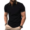 image:imageRoseSeek Mens Collared Neck Half Button Golf Shirts Short Sleeve Work Shirt Casual Performance TopsBlack