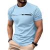 image:imageRoseSeek Mens Color Block Short Sleeve Tee Shirts Casual Crewneck T Shirt Trendy Summer TopsBlack and Light Blue