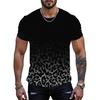 image:imageRoseSeek Mens Leopard Ombre Summer Tops Crew Neck Short Sleeve Graphic Tees Vintage T Shirt TrendyMulticolor Grey