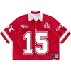 image:imageRoseSeek Mens Retro Button Down Jersey Shirts Number Graphic Collared Baseball Shirt Short Sleeve StreetwearRed