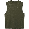 image:imageRoseSeek Mens Rhinestone Glitter Tank Top Crew Neck Sleeveless Tops Casual Party ClubwearArmy Green