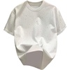 image:imageRoseSeek Mens Rhinestone T Shirts Glitter Crewneck Short Sleeve Casual Summer Tops Tee ShirtGlitter White