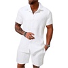 image:imageRoseSeek Mens Short Sets 2 Piece Outfits Button Down Linen Shirts and Short Sets Summer Beach OutfisWhite