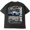 image:imageRoseSeek Mens Washed Car Letter Graphic Tees Crewneck Short Sleeve Y2K Vintage T Shirts Streetwear TopsLetter Black