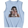 image:imageRoseSeek Retro Graphic Tank Top for Men Crew Neck Summer Sleeveless Tops Hippop StreetwearBlue
