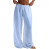image:imageRoseSeek Womens Beach Cover Ups Wide Leg Loose Linen Pants Swimsuit Coverup Summer Vacation Outfits 2026Bright Blue
