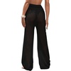 image:imageRoseSeek Womens Cover Up Beach Pants Hollow Out Drawstring High Elastic Waist Swimsuit Beach Cover Up PantsBlack