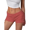image:imageRoseSeek Womens Drawstring Lace Up Frill Drop Waist Shorts Skinny Y2k Summer Mini ShortsCoral Pink