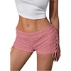 image:imageRoseSeek Womens Drawstring Lace Up Frill Drop Waist Shorts Skinny Y2k Summer Mini ShortsPink
