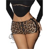image:imageRoseSeek Womens Lace Up Rhinestone Leopard Shorts Elastic Low Waist Y2K Bodycon Mini Shorts ClubwearBrown