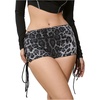 image:imageRoseSeek Womens Lace Up Rhinestone Leopard Shorts Elastic Low Waist Y2K Bodycon Mini Shorts ClubwearDark Grey