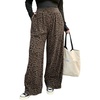image:imageRoseSeek Womens Leopard Cheetah Corduroy Wide Leg Pants Elastic High Waisted Baggy Pants Casual TrousersMulticolor