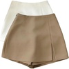 image:imageRoseSeek Womens Slit Front A Line Skorts High Waisted Mini Shorts Dressy Casual Shorts Summer OutfitsKhaki