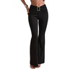 image:imageRoseSeek Womens Square Rhinestone Ring Flare Leggings Crossover Waist Long Bell Bottoms Y2K PantsBlack