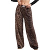 image:imageRoseSeek Womens Y2K Cheetah Wide Leg Sweatpants Elastic Waist Sports Pants Casual Long TrousersBrown