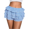 image:imageRoseSeek Womens Y2K Plaid Shorts Drop Waist Tiered Layer Mini Shorts Gingham Ruffle BottomsBlue
