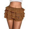 image:imageRoseSeek Womens Y2K Plaid Shorts Drop Waist Tiered Layer Mini Shorts Gingham Ruffle BottomsOrange