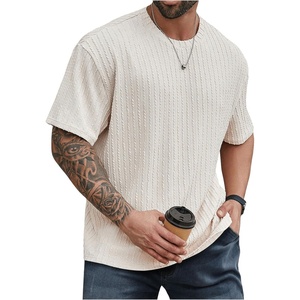 image:imageMens Big and Tall Shirts Textured Knit Tshirt Shirts Casual Summer Tops TrendyApricot