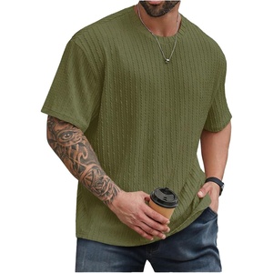 image:imageMens Big and Tall Shirts Textured Knit Tshirt Shirts Casual Summer Tops TrendyArmy Green