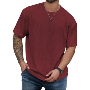 image:imageMens Big and Tall Shirts Textured Knit Tshirt Shirts Casual Summer Tops TrendyDark Red
