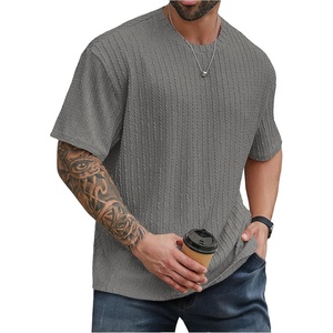 image:imageMens Big and Tall Shirts Textured Knit Tshirt Shirts Casual Summer Tops TrendyGrey