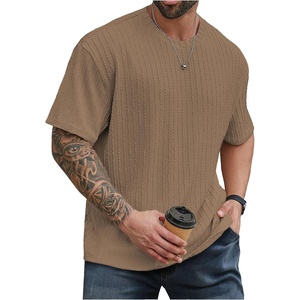 image:imageMens Big and Tall Shirts Textured Knit Tshirt Shirts Casual Summer Tops TrendyKhaki Brown