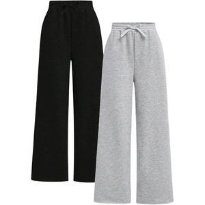 image:imageRoseSeek 2 Pack Girls Sweatpants Wide Leg Elastic Waist Pants with Pockets Baggy Joggers Track Pants TrendyMulticolor