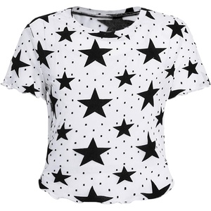image:imageRoseSeek Girls 2 Piece Outfits Star Graphic Y2K Sheer Mesh Shirts and Spaghetti Strap Camisole TopsWhite