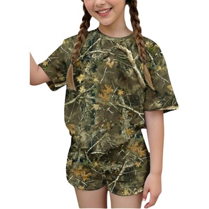 image:imageRoseSeek Girls 2 Piece Summer Outfits Short Sleeve Camo T Shirt and Mini Shorts Clothing Set TracksuitMulticolor Camo