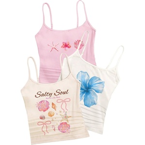 image:imageRoseSeek Girls 3 Packs Cheetah Leopard Floral Tank Top Spaghetti Strap Fitted Summer Cute Camisole TopsBeige Pink White