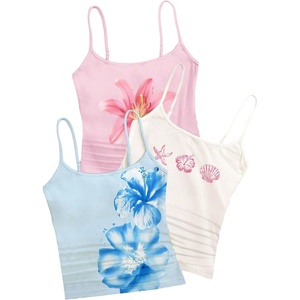 image:imageRoseSeek Girls 3 Packs Cheetah Leopard Floral Tank Top Spaghetti Strap Fitted Summer Cute Camisole TopsPink Blue White