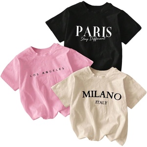 image:imageRoseSeek Girls 3 Packs T Shirts Set Letter Graphic Tees Short Sleeve Crew Neck Summer Tee ShirtBlack Khaki Pink