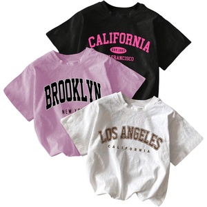 image:imageRoseSeek Girls 3 Packs T Shirts Set Letter Graphic Tees Short Sleeve Crew Neck Summer Tee ShirtBlack Purple White