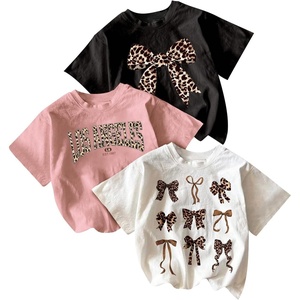 image:imageRoseSeek Girls 3 Packs T Shirts Set Letter Graphic Tees Short Sleeve Crew Neck Summer Tee ShirtCheetah White Pink Black