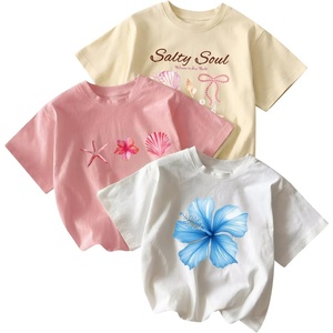 image:imageRoseSeek Girls 3 Packs T Shirts Set Letter Graphic Tees Short Sleeve Crew Neck Summer Tee ShirtFloral Multicolor